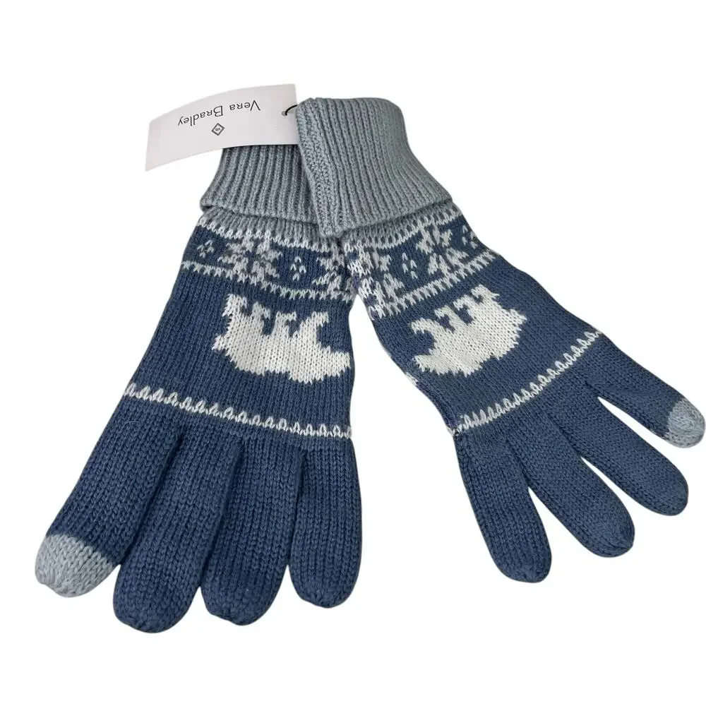 Vera Bradley Gloves Beary Merry Cool Blue New